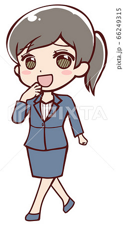 恥ずかしくなるアニメ風の女性会社員 66249315