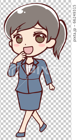 恥ずかしくなるアニメ風の女性会社員 66249315