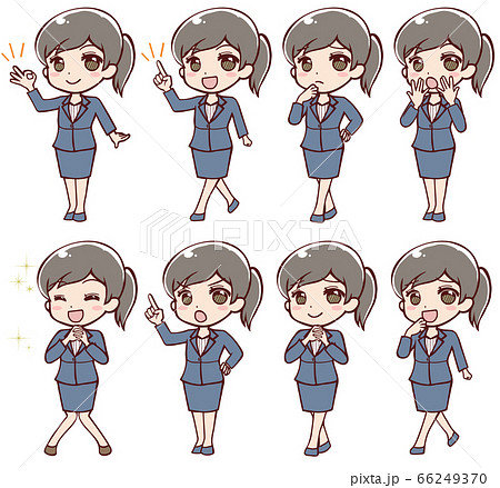 OLの色々な表情の全身セット01 66249370