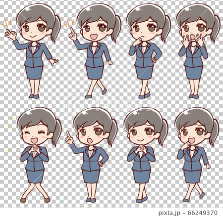 OLの色々な表情の全身セット01 66249370