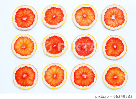 High vitamin C. Juicy grapefruit slices on white 66249532