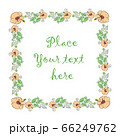 frame of flowers and leaves with a place in the center for your text 66249762
