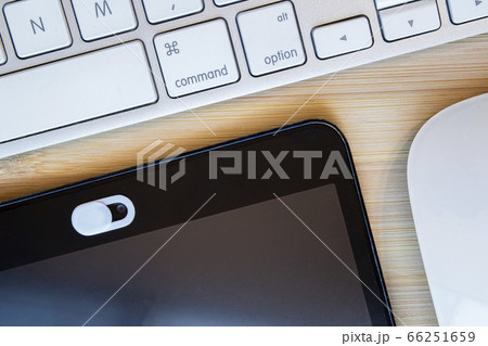 A White Color Camera Privacy Cover. Slide Webcam. A White Color Camera Privacy Cover. Slide Webcam. 66251659