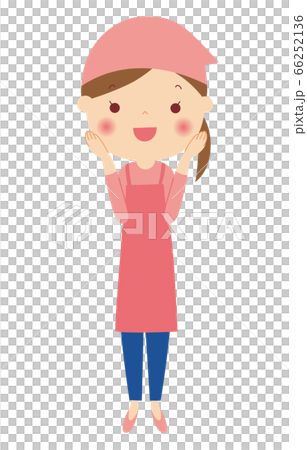 Full body illustration of a woman in an apron... - Stock Illustration ...