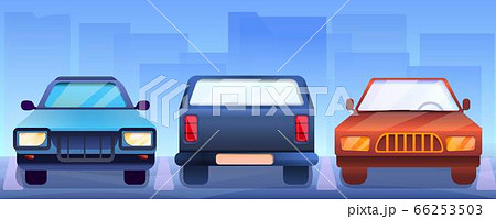 Pickup cars concept banner, cartoon style 66253503