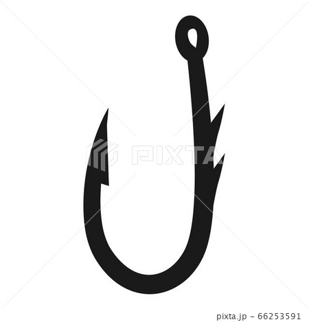 Extreme fishing hook icon, simple style 66253591