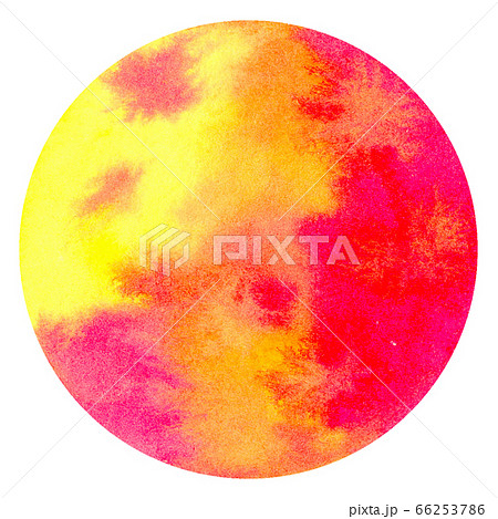 Pink abstract watercolor hand painting in circle shape for the text message background. 66253786