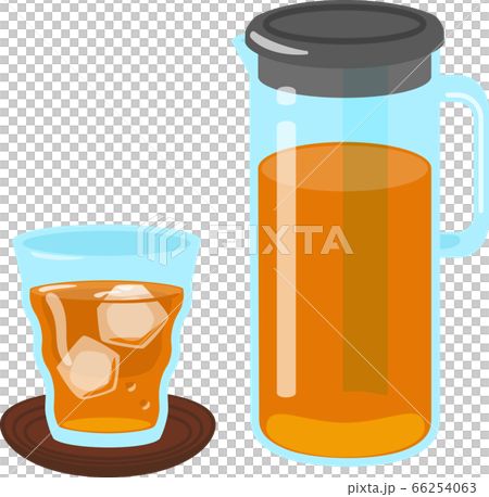 Tea in a glass and glass pot 66254063