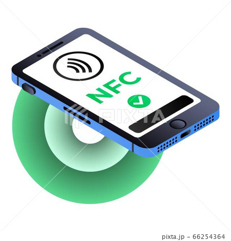 Nfc smartphone icon, isometric style Nfc smartphone icon, isometric style 66254364