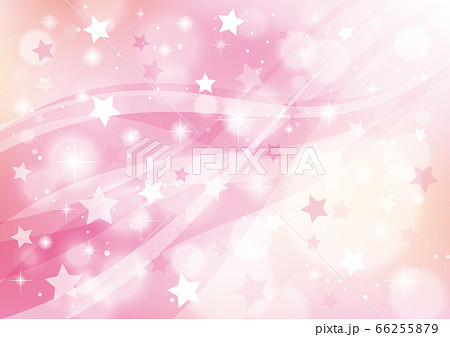 星とウェーブ キラキラと光る抽象的な背景 ピンクのイラスト素材