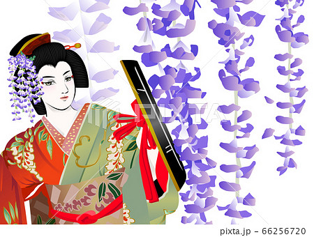 歌舞伎の 藤娘 のイラスト素材