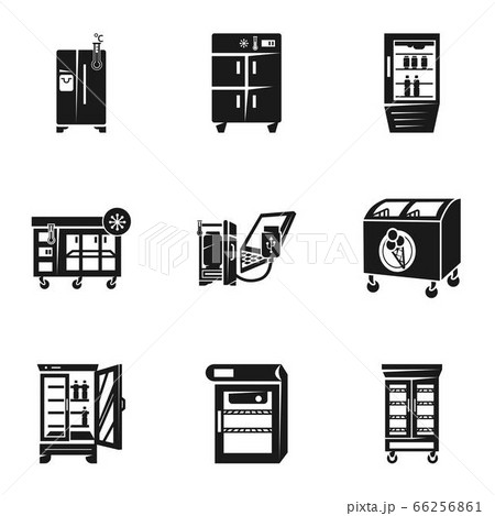 Freezer Icon Set Simple Styleのイラスト素材