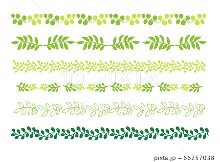 夏 緑の植物のライン素材のイラスト素材