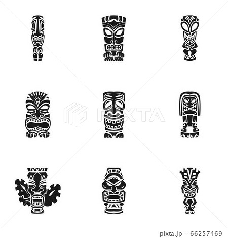 Tiki Idol Icon Set Simple Styleのイラスト素材