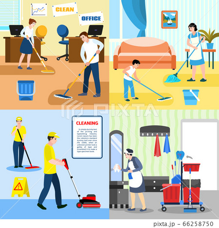 Mop banner set, flat style Mop banner set, flat style 66258750