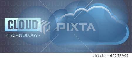 Cloud technology concept banner, cartoon style 66258997