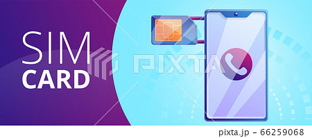 Phone sim card concept banner, cartoon style Phone sim card concept banner, cartoon style 66259068