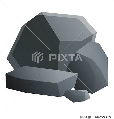Coal stones icon, cartoon style Coal stones icon, cartoon style 66259319