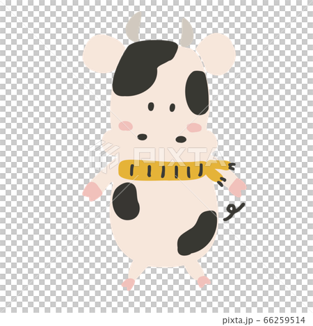 Cute cow with muffler - Stock Illustration [66259514] - PIXTA