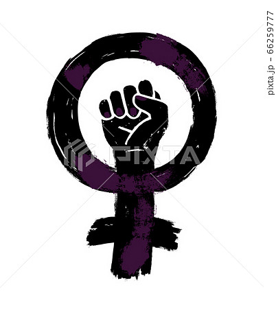 female woman feminism protest concept girl のイラスト素材 66259777 pixta
