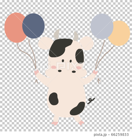 Cow with balloons 66259833