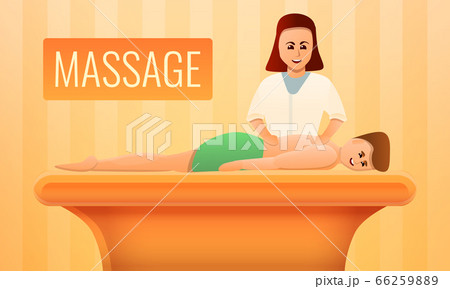 Massage concept banner, cartoon style Massage concept banner, cartoon style 66259889