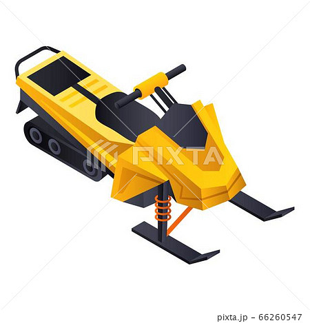Yellow snowmobile icon, isometric style Yellow snowmobile icon, isometric style 66260547