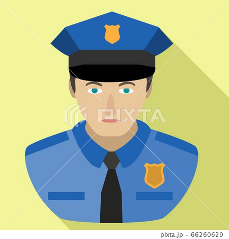 Policeman avatar icon, flat style 66260629