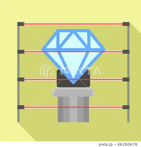 Laser protected diamond icon, flat style Laser protected diamond icon, flat style 66260676