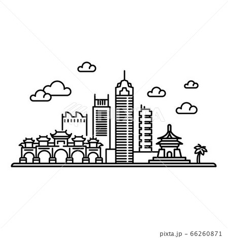 Taipei panorama concept background, outline style 66260871