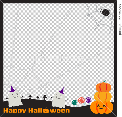 ハロウィンおばけ ハロウィン かぼちゃ クモの巣 パンプキンのイラスト素材