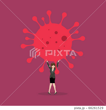 Business woman struggling to carry virus 66261529