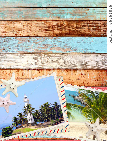 Vintage travel background with retro photos 66261826