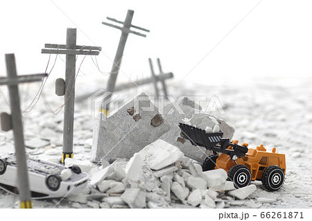 災害風景のジオラマ 66261871