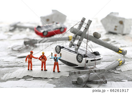 災害風景のジオラマ 66261917