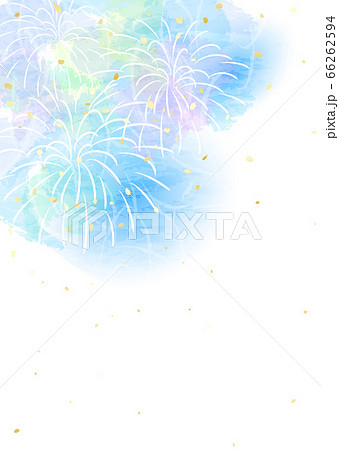 優しい色合いの花火 背景イラストのイラスト素材 66262594 Pixta