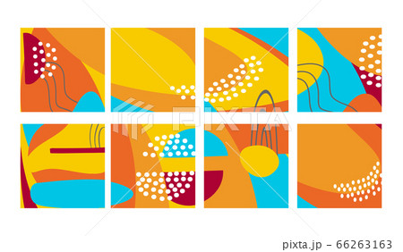 Set of fun hand drawn colorful shapes, doodle bg 66263163
