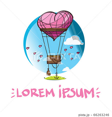 A balloon in the shape of a heart is a sketch of the logo. Element for infographics in the hand drawing style A balloon in the shape of a heart is a sketch of the logo. Element for infographics in the hand drawing style 66263246
