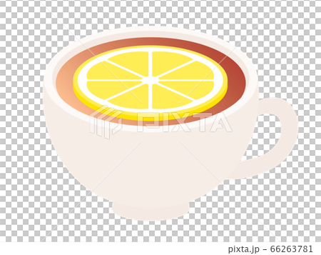 白いカップに入ったレモンティーのイラスト素材