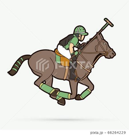 Horses Polo sport cartoon graphic  vector 66264229