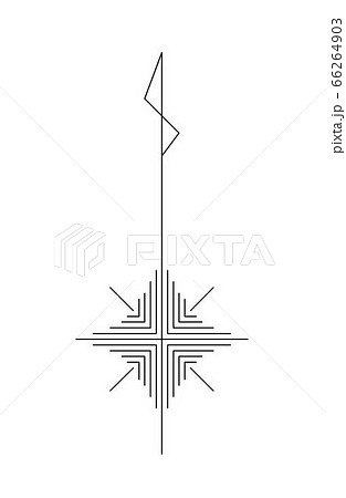 地図記号 北 磁北のイラスト素材