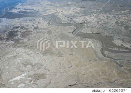 Aerial view of industrial mineral open pit mine. Aerial view of industrial mineral open pit mine. 66265074