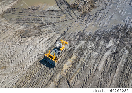 Aerial view of industrial mineral open pit mine. 66265082