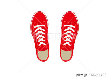 カジュアルな赤のスニーカーのイラスト カジュアルな赤のスニーカーのイラスト 66265722