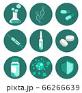 Experiment research Vaccine and medicine icons set isolated on white background. 66266639