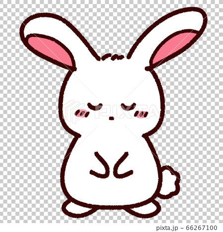 お辞儀をするかわいいウサギのイラスト素材 66267100 Pixta