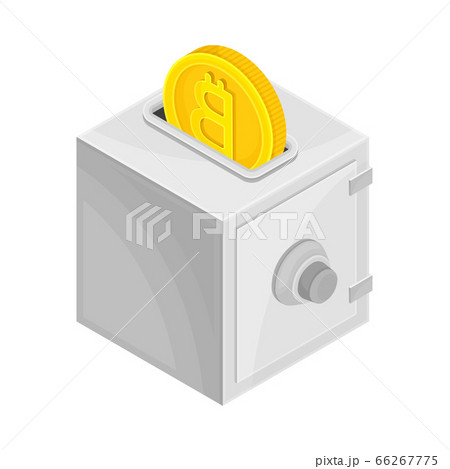 Safe Deposit or Cash Box with Bitcoin Gold Coin as Encryption Protection System Isometric Vector Illustration Safe Deposit or Cash Box with Bitcoin Gold Coin as Encryption Protection System Isometric Vector Illustration 66267775