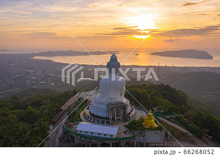 aerial photography Phuket big Buddha in sunrise 66268052