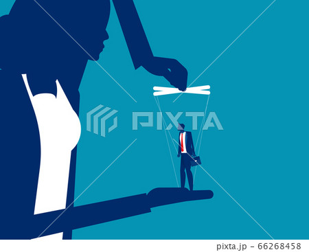 Manipulating. Who controlling puppet populationのイラスト素材 [66268458] - PIXTA