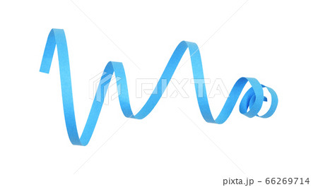 Curled blue paper ribbon Curled blue paper ribbon 66269714